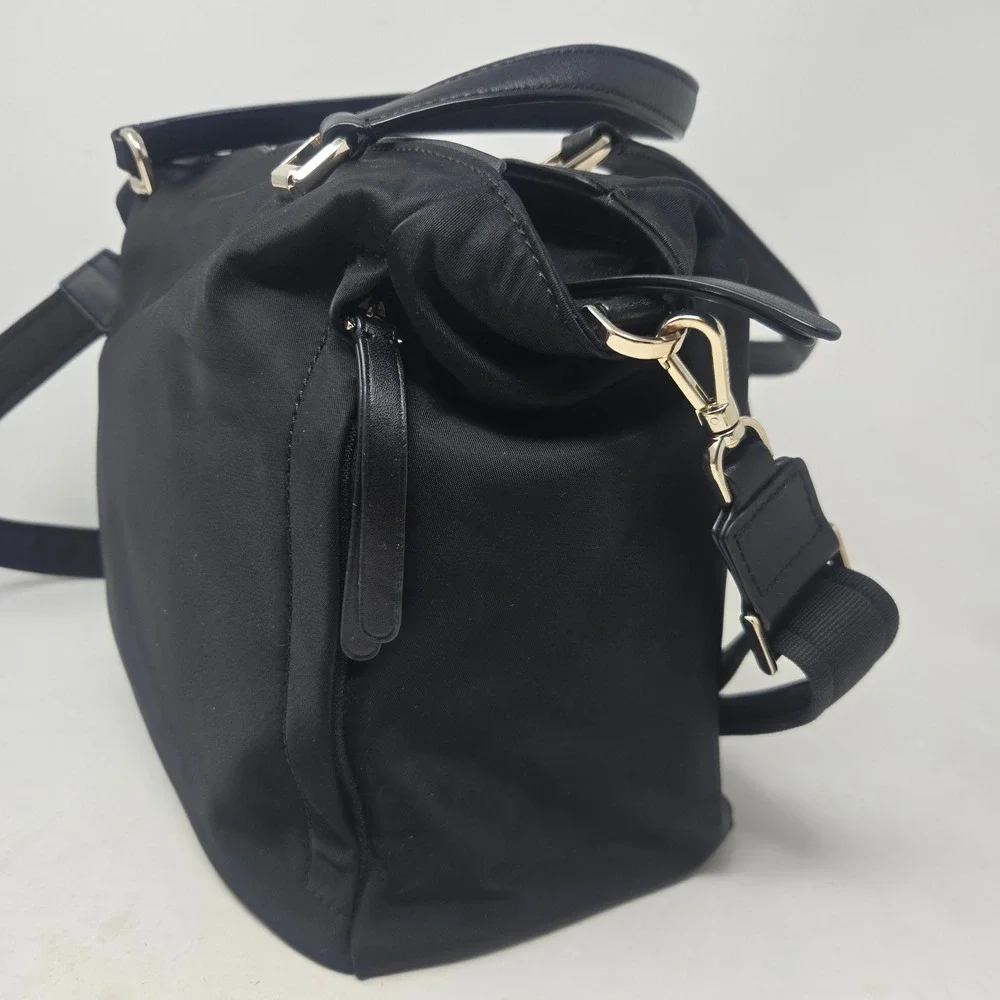 Kate Spade Chelsea Jae Medium‎ Satchel Black Nylon Crossbody Bag WKR00562